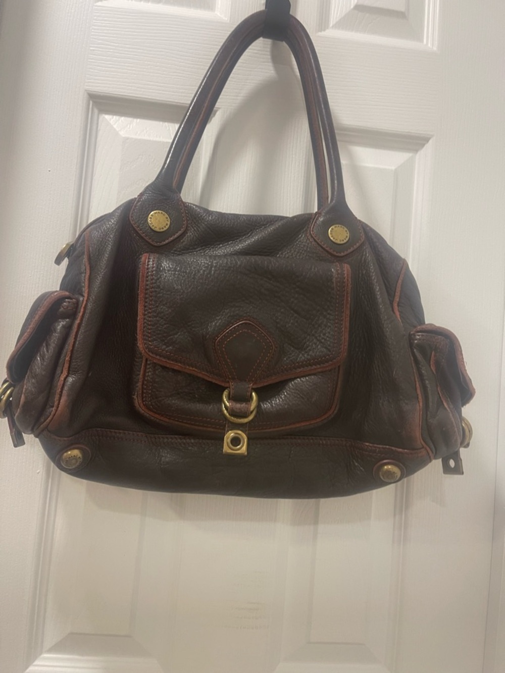Mark by Mark Jacobs Classic Brown Leather Satchel Handbag - Picture 4 of 16